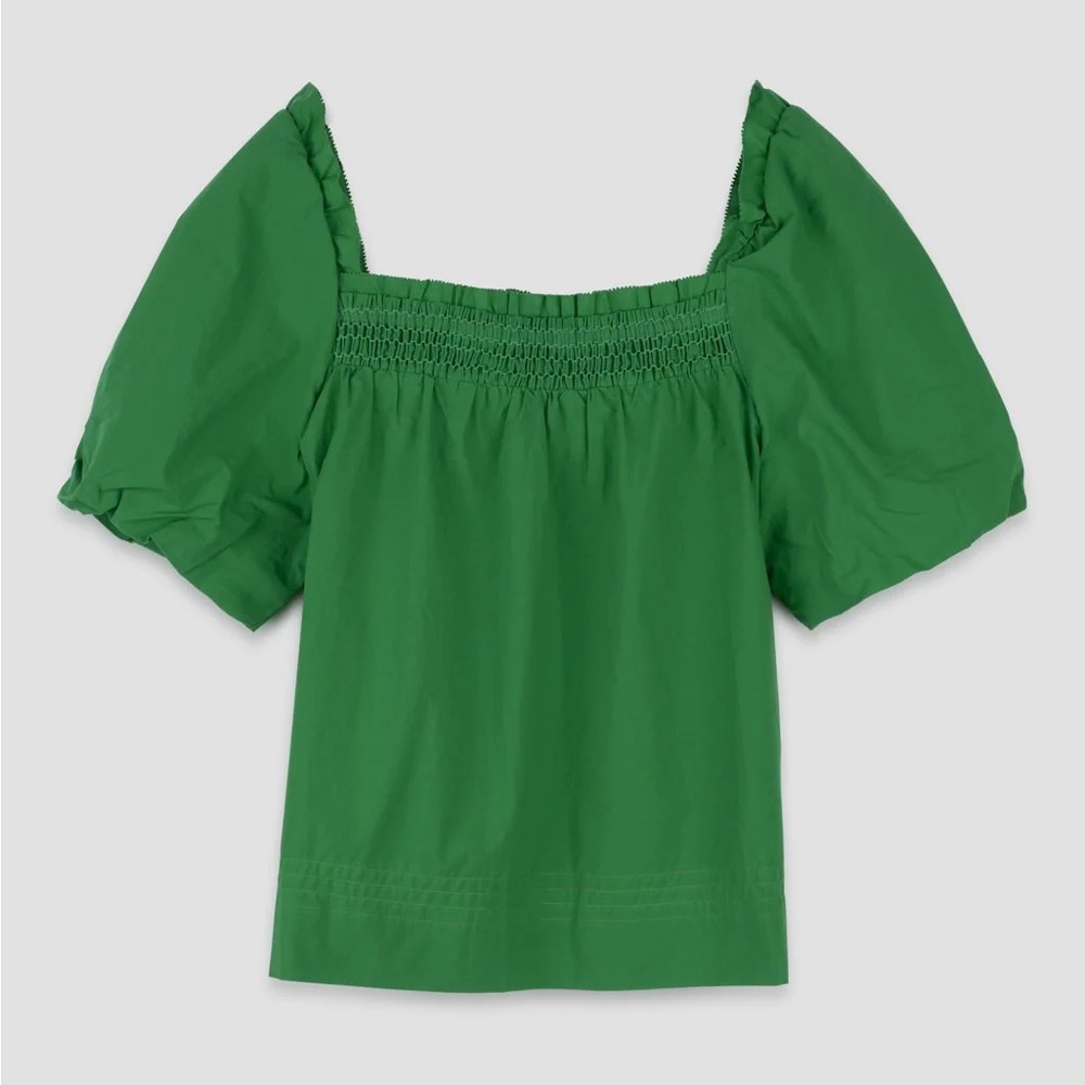 Anthropology Kelly Green Puff Sleeve Top!